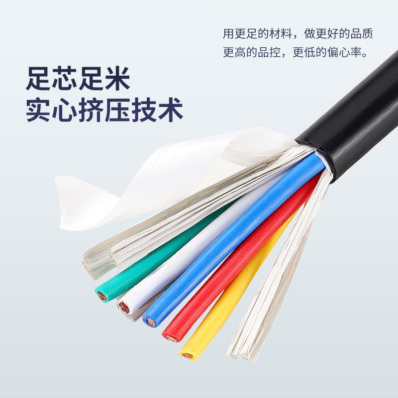 鲁悦国标纯芯护套线RVV2 3 4 5 芯 1.铜5平方 2.54 平方三相6四线