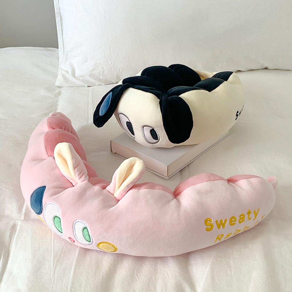 卡通U办型枕头HOK毛毛虫护颈枕公室休便携枕颈椎保护可午爱午睡神