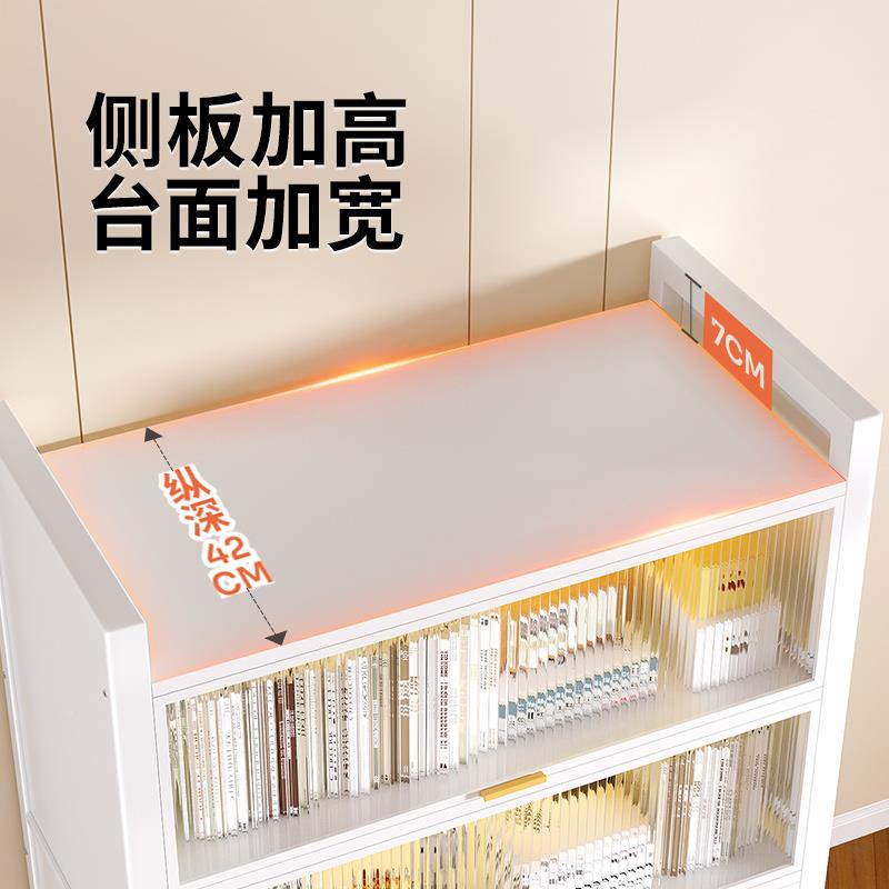 柜家用钢制书柜多层落地儿MLG-FMZH童书架门翻防尘卧室收纳客厅带