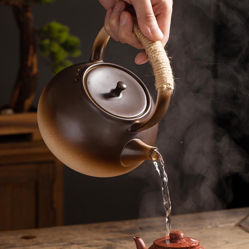 复古陶瓷烧水BWM壶电客陶炉煮茶器陶连把养生厅壶粗家用明火围炉