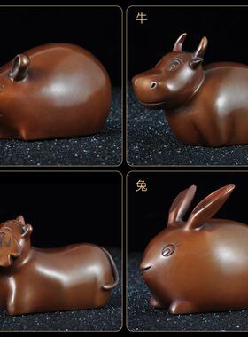 紫铜摆十二生肖套件一整铜老鼠牛虎兔龙蛇马羊猴狗7290猪鸡风摆水