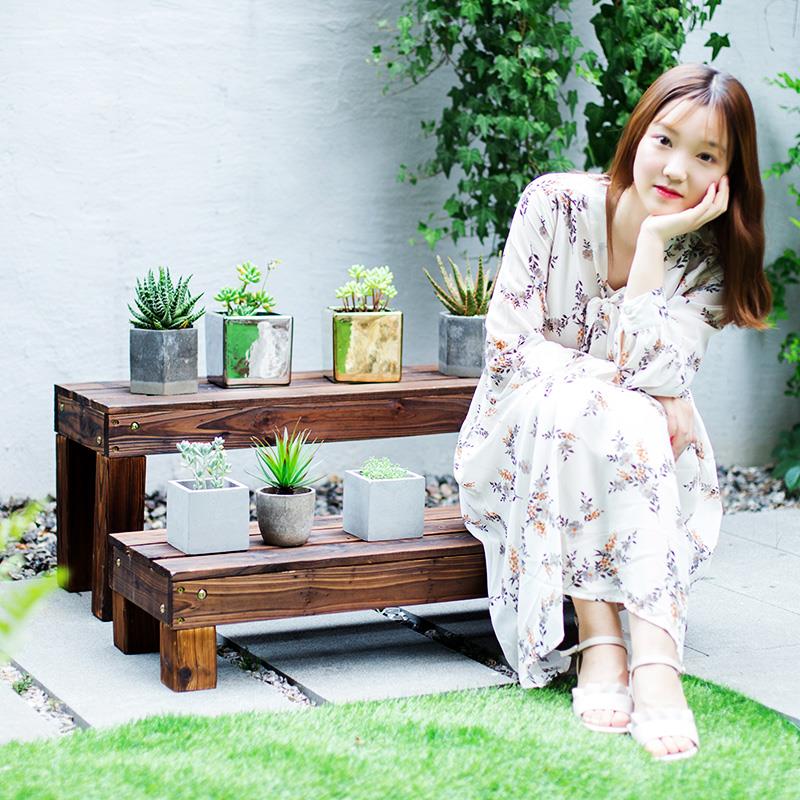 阳台花架子装饰客厅落地木多肉绿萝置式YY-20218物架室内花盆多层