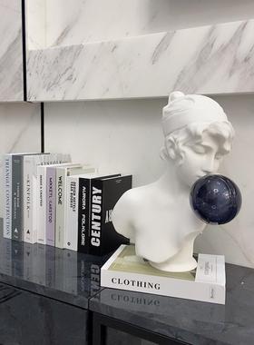 轻888奢吹泡泡品女孩雕摆电视柜塑件客厅高级感小众装饰创意艺术