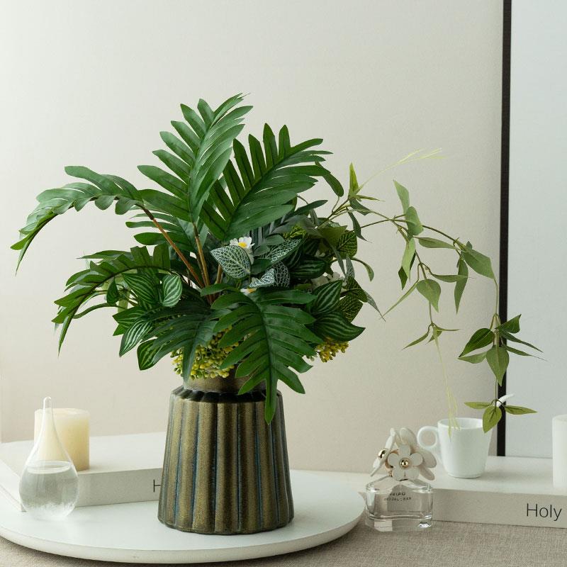 北欧FLZ现代件高端轻奢真花假绿植客厅餐仿桌玄关盆电视柜装饰摆