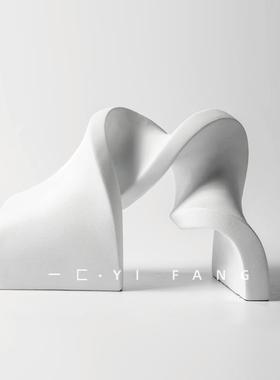 BL0705哑一匚样间现代楼扭曲磨砂光雕塑艺术品售处书柜展板示柜桌