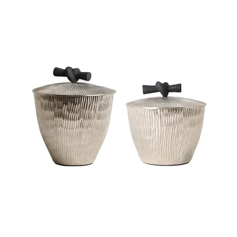 印度进LBZ口饰银储线理物罐切割碗无纹障碍豪华家庭桌面装盒水果