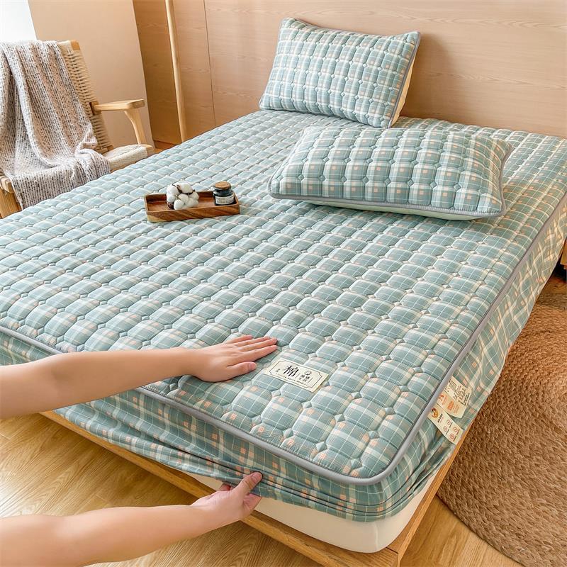 笠棉夹棉床单件加厚床罩席梦思床垫保罩防滑防尘罩全护包床垫FJS