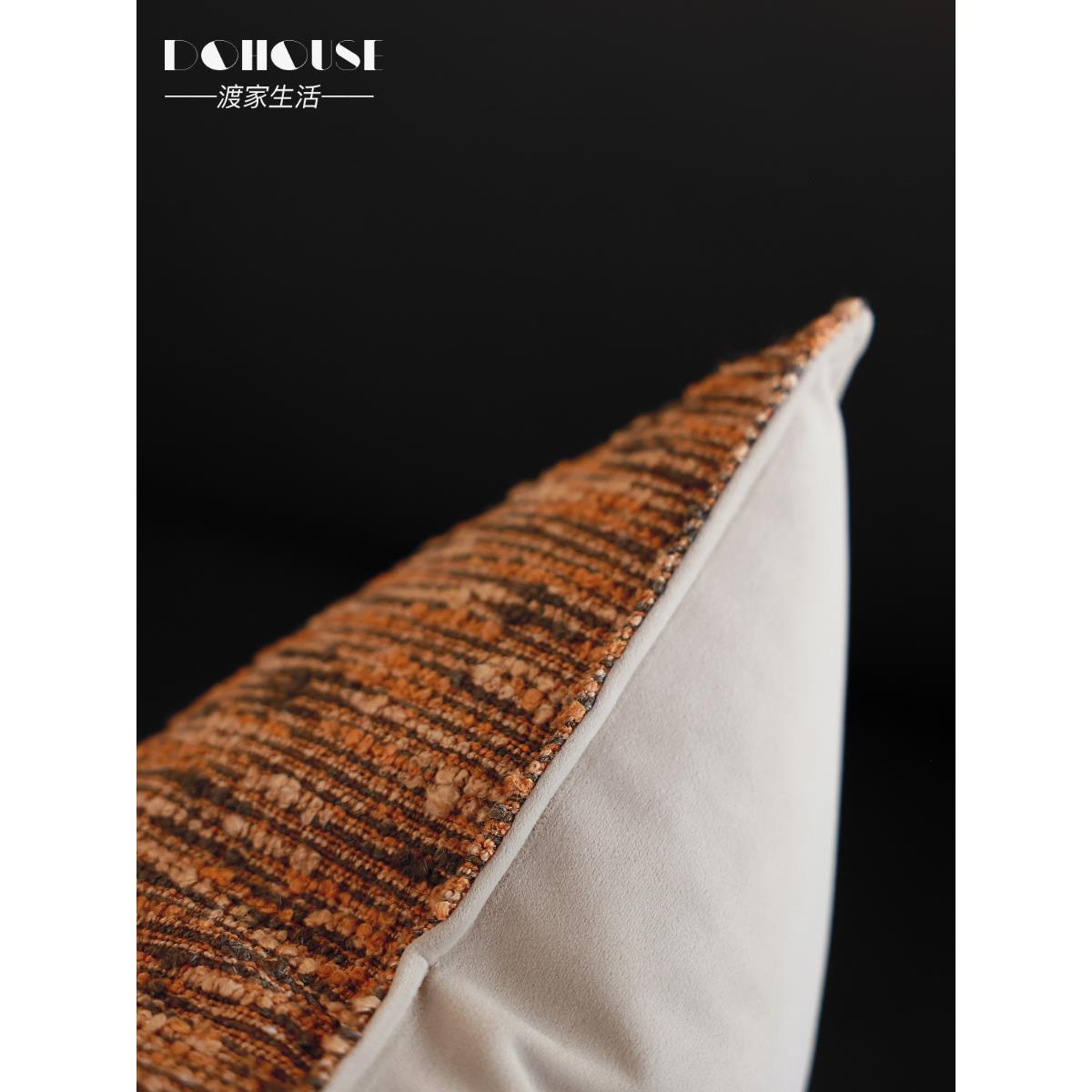 渡设计师款轻奢靠搭配厅客黑色皮沙发抱枕家床头靠垫别墅20250109