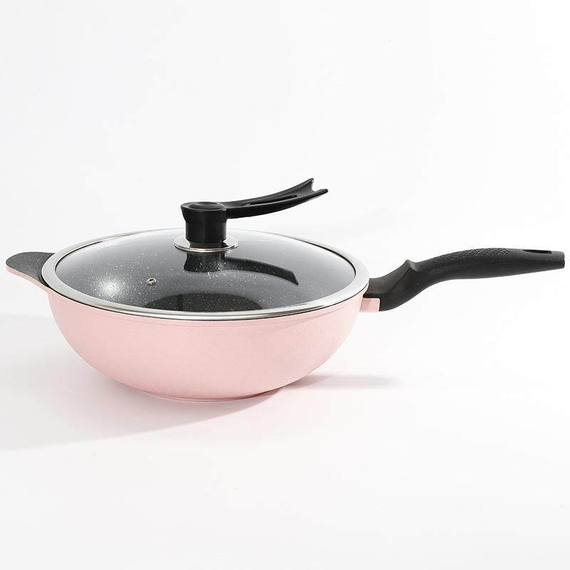 麦饭石不粘锅家用不粘炒锅加厚平底通用锅不含税炒菜锅电磁炉,纺织面料/辅料/配套,纺织机械配件,淘宝优惠券,粉丝福利购,淘宝优惠卷