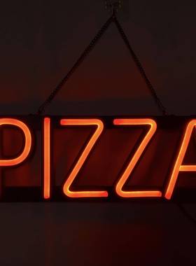 LED霓虹灯披萨店网红潮流字母装饰灯发光广告牌个性