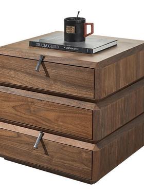 LDAD意式极简卧室床头柜家用旋转三层斗柜北欧风设计师网红床边柜