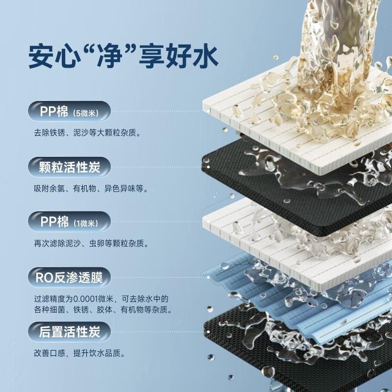 先直科净水热器饮厨房过滤器冰一体机家五用净水机81223级反渗透