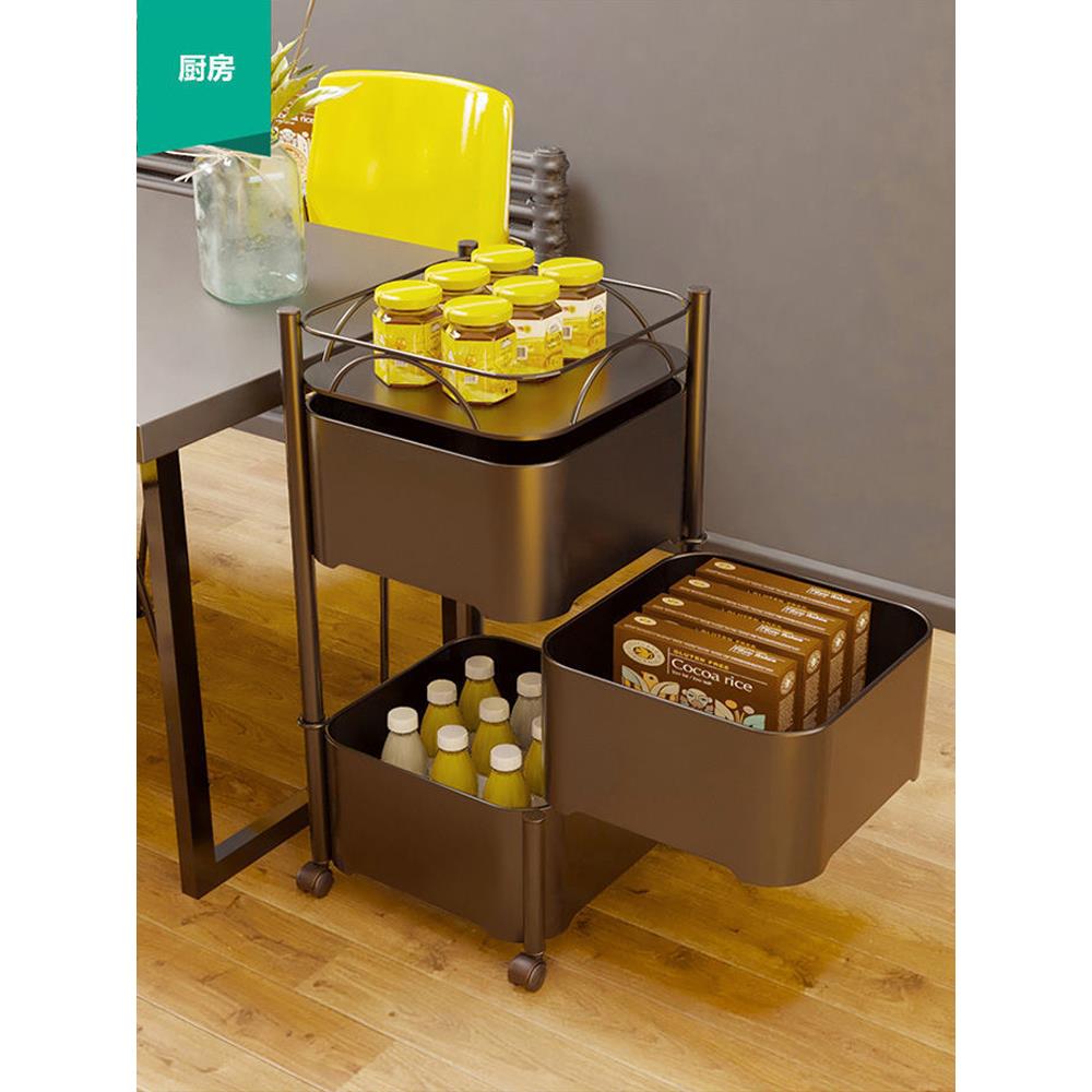 旋转置物架小推车落用地多层零食果蔬H0304160篮子家房收纳储物架