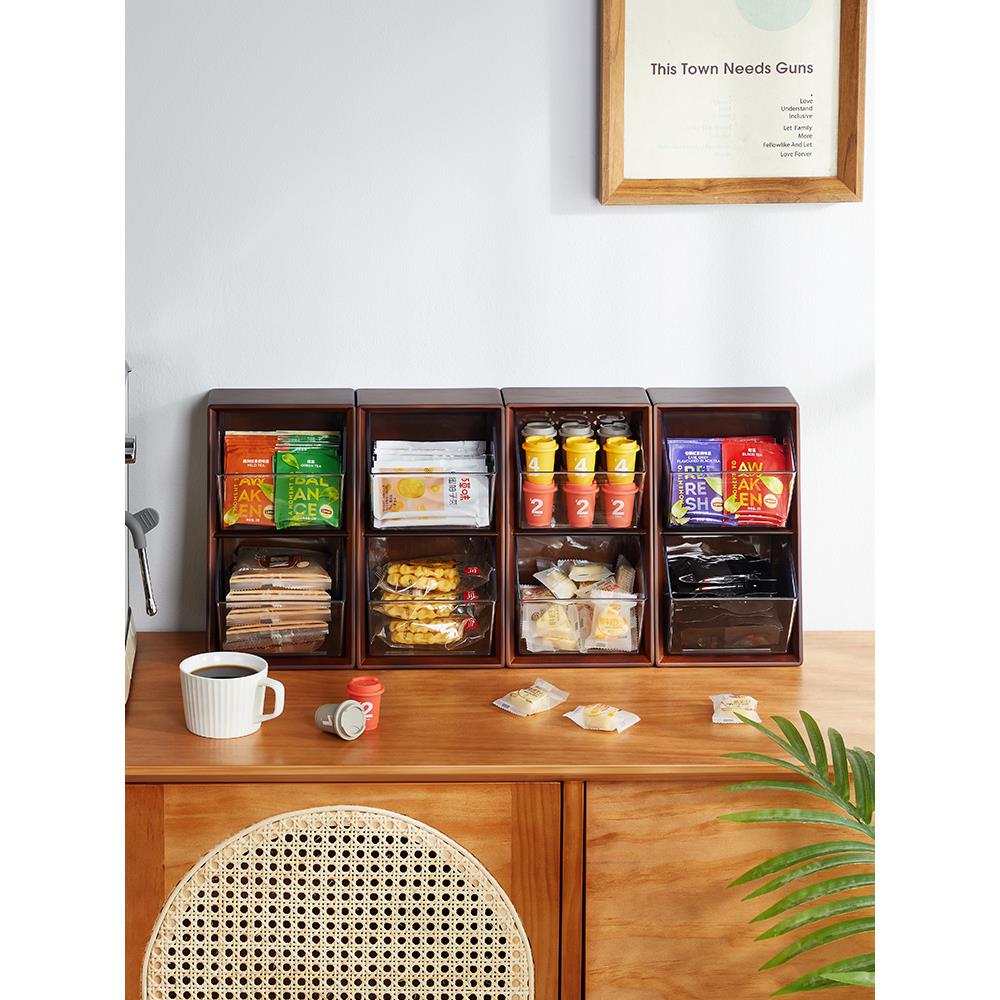 茶包收纳盒胶囊咖啡零食吧可台盒包收红诗安纳分格拆卸桌面收纳架