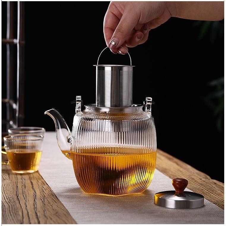 新具款耐热玻璃提梁XZA壶茶日式家用陶炉煮壶烧水壶茶水壶茶套电