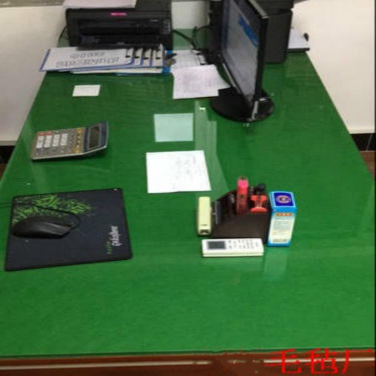 会议桌室办公桌绿板色垫玻璃桌布布背景毛LWN毡条纹绿毯垫餐防滑