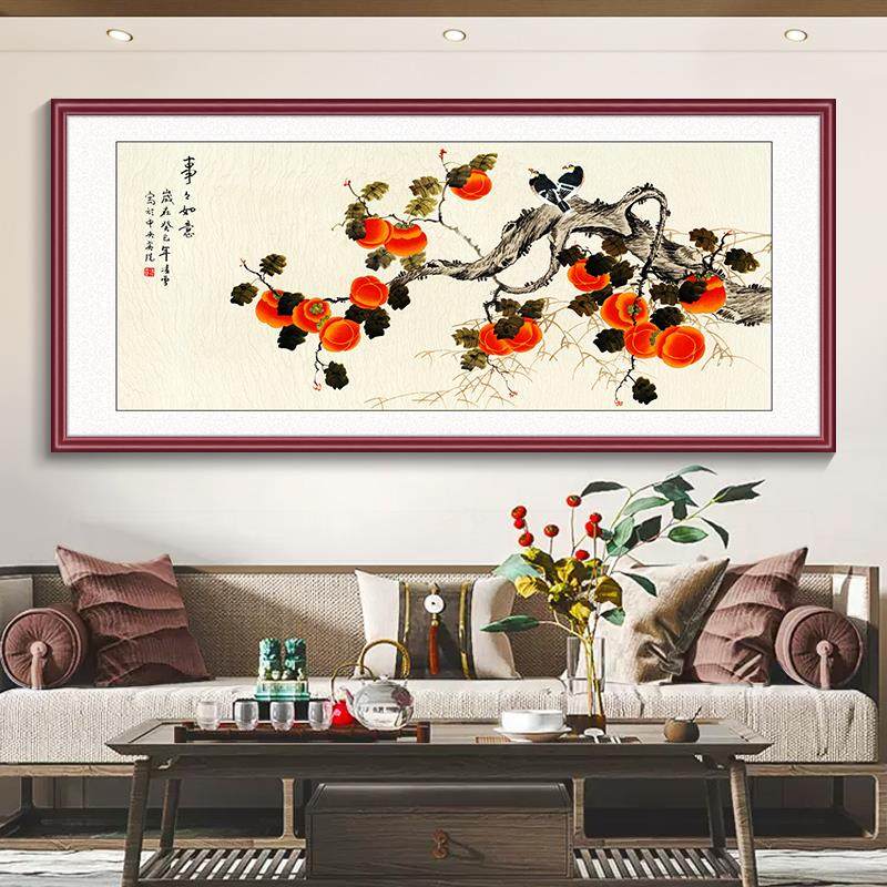 张饰大千荷花嘉藕图中式客公厅沙发新背景墙装画GG101 画壁画 画