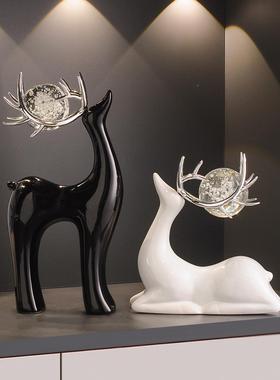 轻代奢现高档福鹿乔红酒架酒柜客厅装饰摆件鹿摆件一玄关餐柜迁新