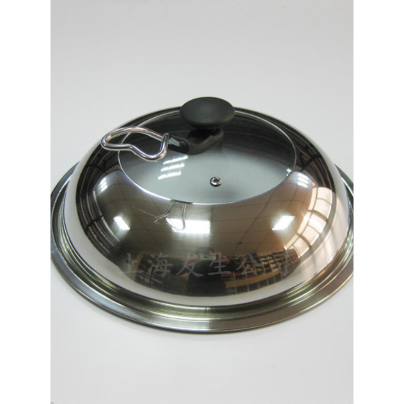 可视FQQ可立盖加锅厚锈钢不铁锅 炒锅盖焖烧煮保温盖子