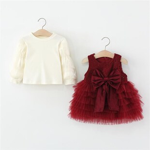 女童连衣裙春装新款婴儿童生日公主裙小宝宝抓周岁蛋糕裙秋季洋气