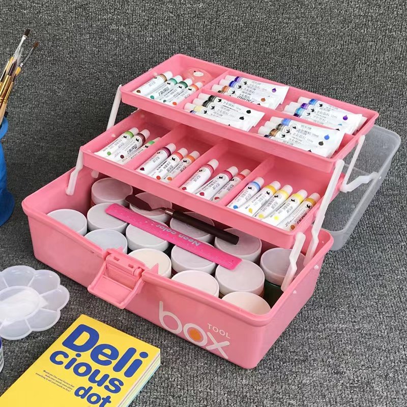 水粉画工具箱多功能美术工具箱透明小学生绘画国画工具箱画画用的,文具电教/文化用品/商务用品,水粉颜料,淘宝优惠券,粉丝福利购,淘宝优惠卷