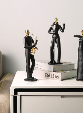 创意乐队人物摆件玄关装饰品客厅电视柜酒柜样板房办公室桌面摆设