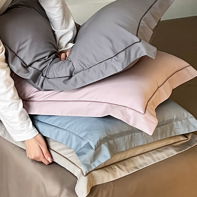 高端100支新疆长绒棉枕套一对装纯棉家用全棉枕头套枕芯套48x74cm