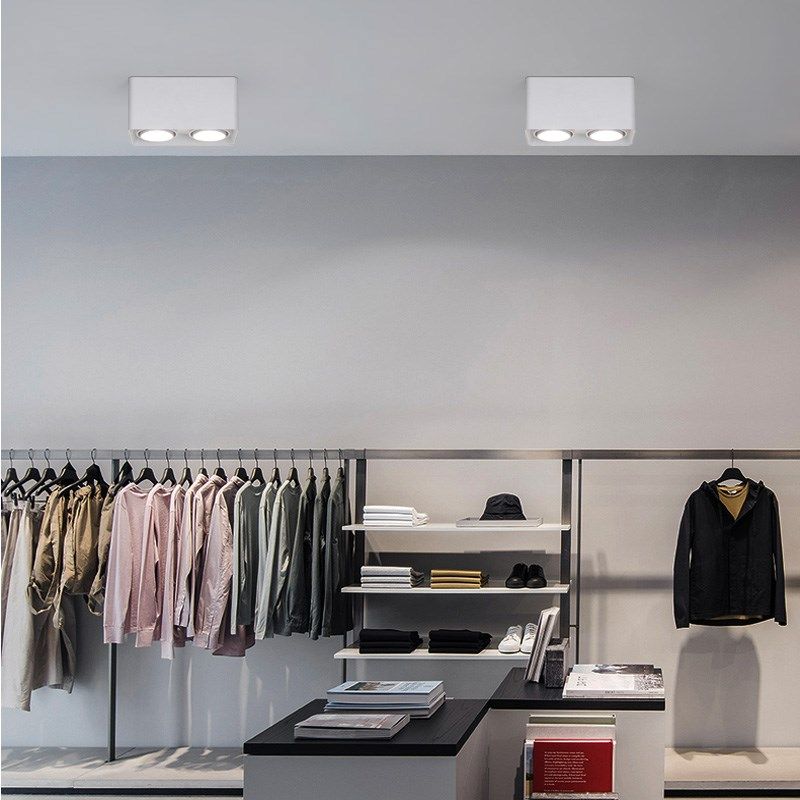 led明装射灯方形吸顶gu10灯泡三色客厅家用卧室店铺可调角度筒灯,家装灯饰光源,明装射灯,淘宝优惠券,粉丝福利购,淘宝优惠卷