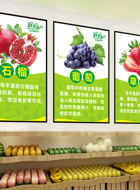 水果店装饰墙贴个性果蔬超市便利店橱窗布置海报广告玻璃贴纸自粘