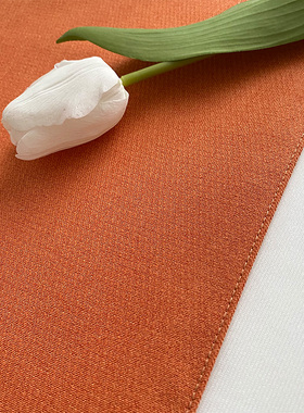 美容院医美养生馆四件套桌旗床旗床搭装饰橙色橘色