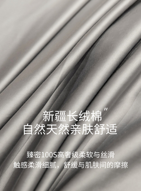 100S灰/蓝/白色高支长绒棉高端四件套双人全棉被套单件纯棉套件