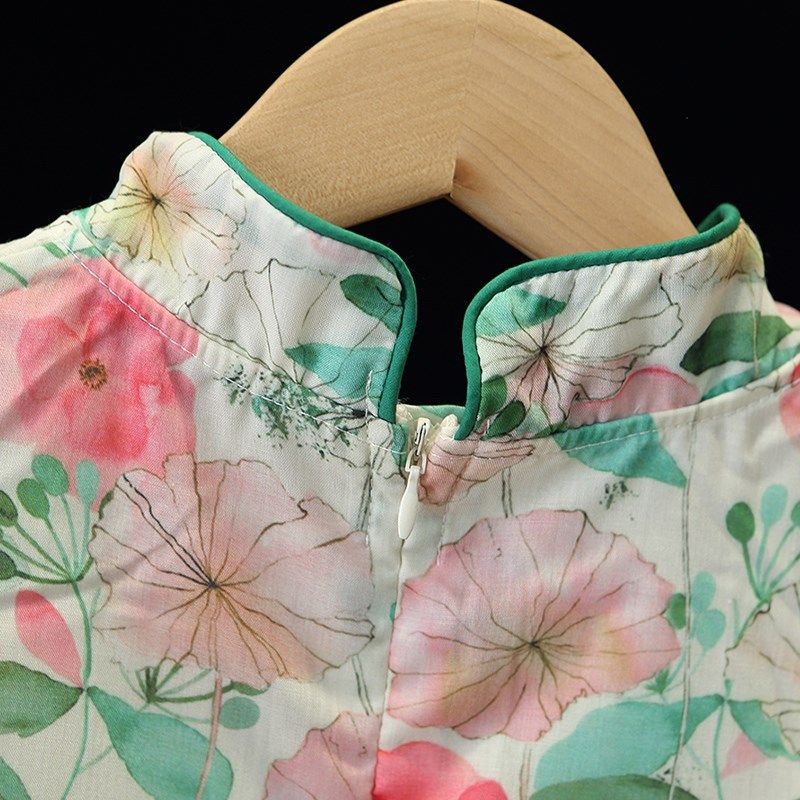 女童夏装连衣裙儿童改良版唐装旗袍公主裙中大童夏季国风汉服裙子