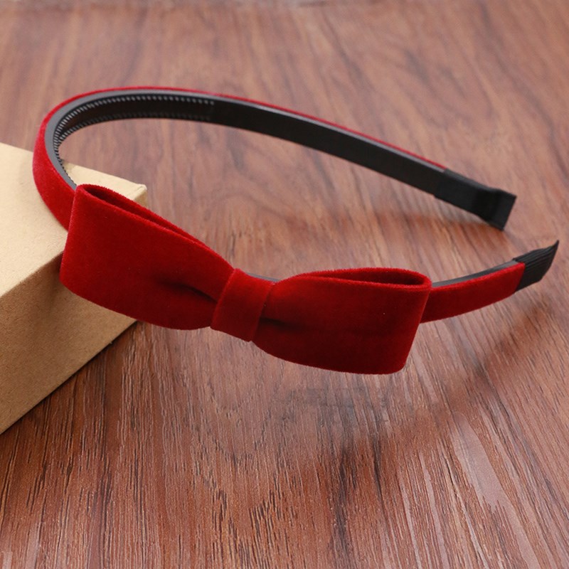 绒布领结发箍女孩儿童发卡带齿防滑头饰秋百搭头箍压发外出发饰品