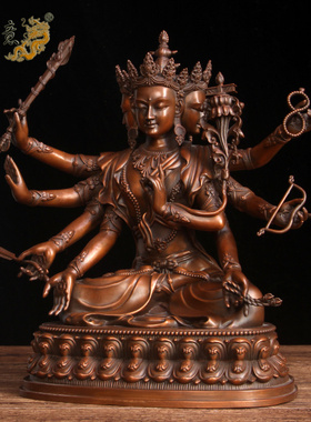 真古意 紫铜金刚佛佛像摆件铜金刚佛造像居家寺庙供奉工艺礼品摆