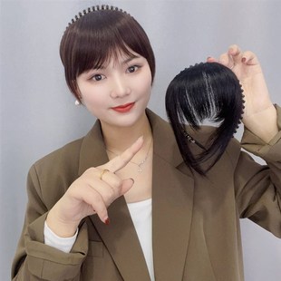 假发女水钻发箍空气刘海一体补发修颜自然隐形遮白发假刘海全真发