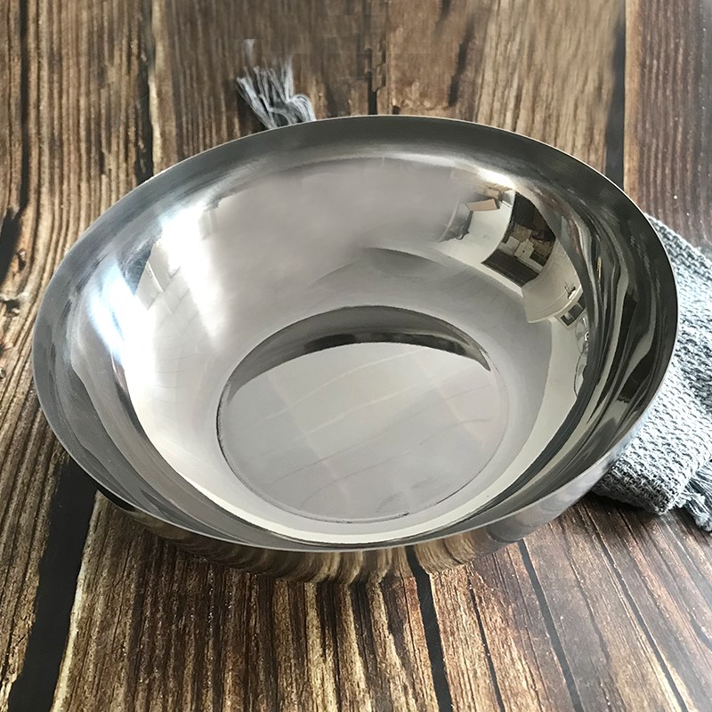 韩式加厚不锈钢冷面拌饭碗汤碗20cm22单层双层碗泡菜拉面碗包邮