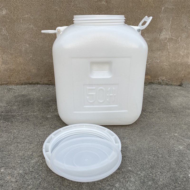 塑料桶50L100斤油桶塑料方桶大口桶蜂蜜桶储水桶白蓝色家用酒壶桶