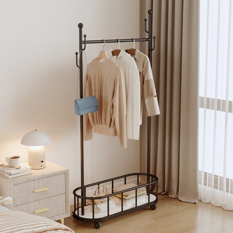 可移动衣帽架落地卧室家用多功能挂衣架房间衣架置物架一体晾衣架