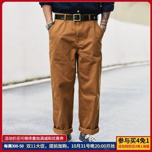 XX001休闲裤 男 纯棉卡其裤 宽松厚料 裤 chino 工装 沾酱 复古风