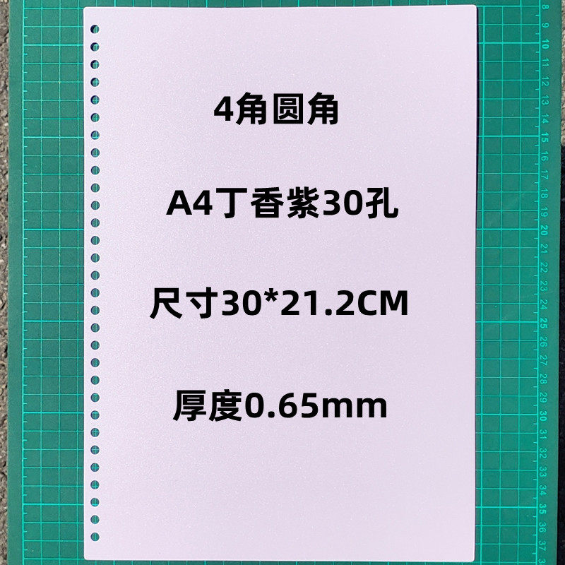 超厚活页封面0.65mm厚装订胶片30孔A4磨砂封皮26孔B5加厚封套65丝