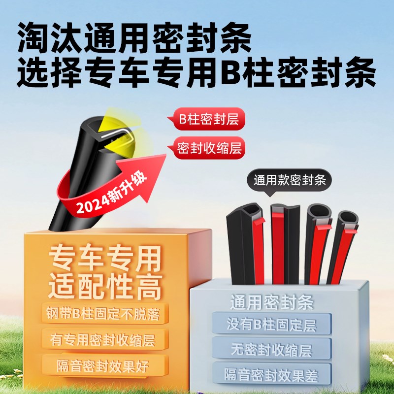 大众汽车帕萨特迈腾速腾途观L探岳ID.3/4通用车门密封条b柱隔音条