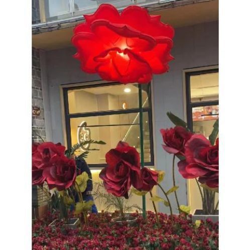网红感应气模花人体充气花朵景区自动开合花灯商场美陈摆件感应花图片