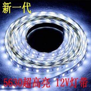 5米12VLED贴片灯带5630灯带300灯滴胶全防水灯箱广告光源白色