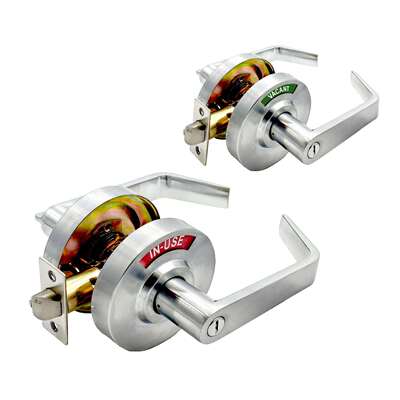 北美现代美式ANSI二级锁指示牌三杠商业门锁IndicatorLock