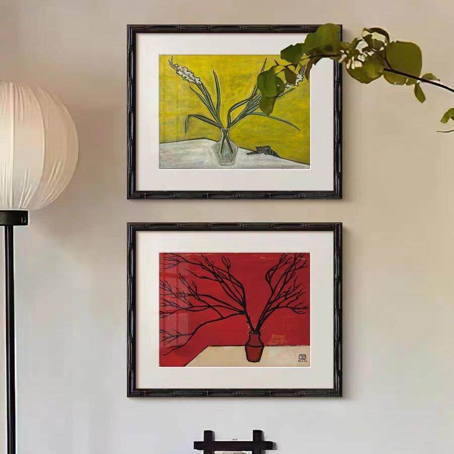 常玉暮兰》法式复古中国风客厅装饰画南洋中古风餐厅玄关花卉挂画