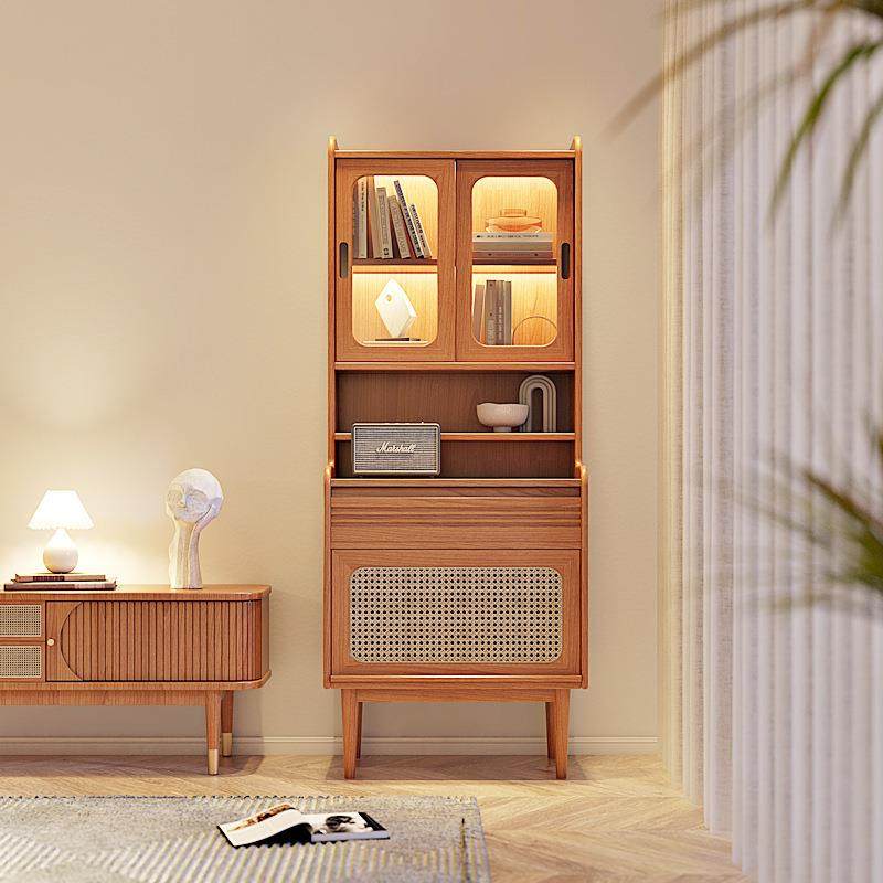 北欧实木书柜公寓收纳展示柜组合樱桃木餐边柜客厅带灯高柜置物柜,农机/农具/农膜,其它农用工具,淘宝优惠券,粉丝福利购,淘宝优惠卷