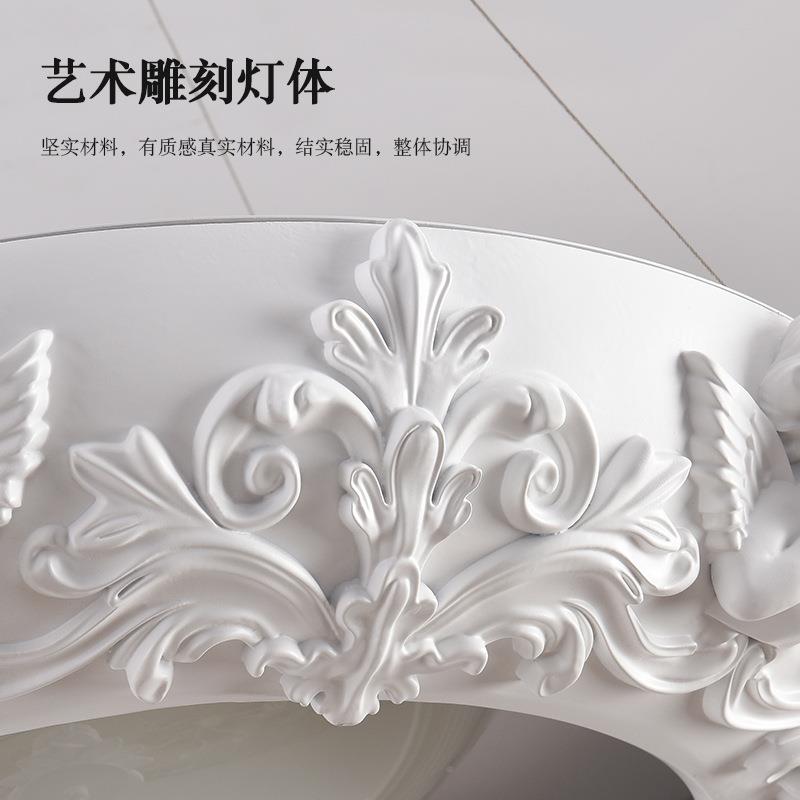 法式古艺术客厅吊灯奶油风浪漫卧复灯石膏花71530朵雕设计师室餐