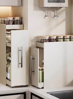 新厨房窄款料架调台面抽拉式多层防尘酱收纳油盐醋调味款料iim6zD