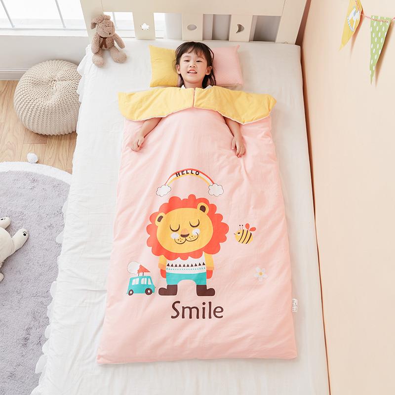 A类儿婴睡袋2025新款全棉小水洗棉大护肩袖子款冬儿童睡袋防896秋