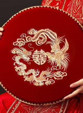 喜字跪垫对结用品大茶婚全婚一礼新娘敬改口坐福F98S68S6垫红色坐